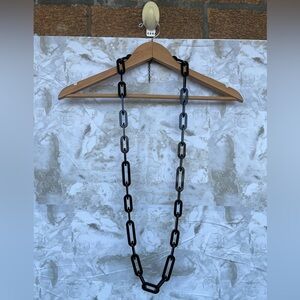Rara Avis by Iris Apfel Resin Chain Link Necklace (Black)